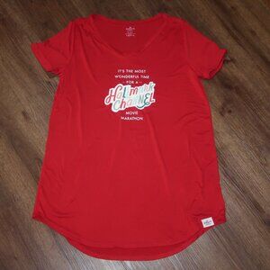 Womens Hallmark Channel Soft Red Holiday Christmas PJ Shirt Gown Pajamas XL/XXL